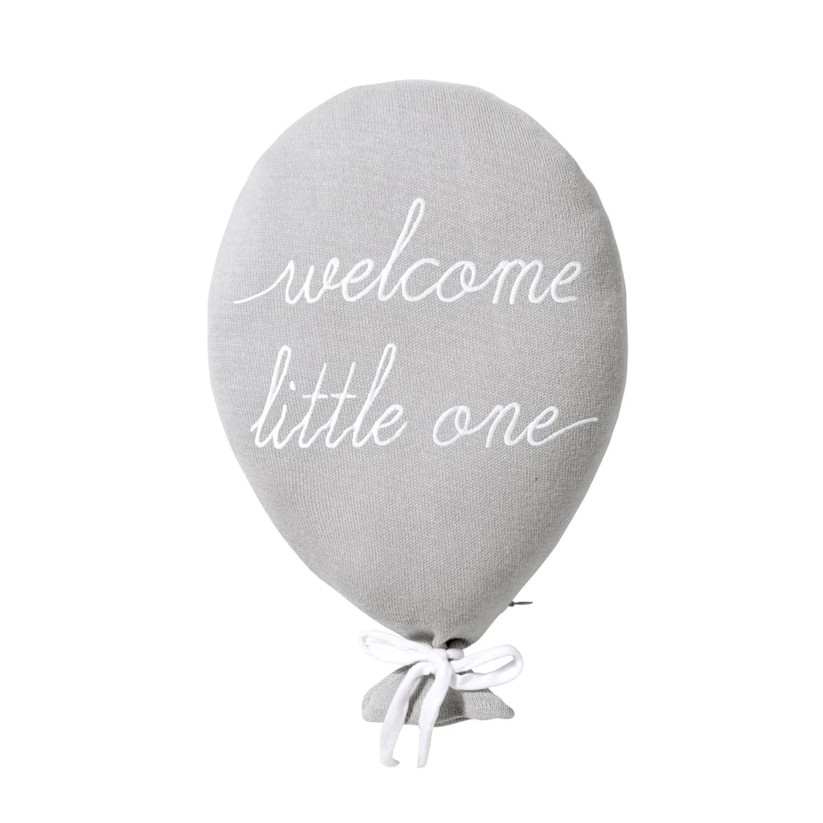 Ballon-Kissen grau „welcome little one“ | Nordic Coast Company
