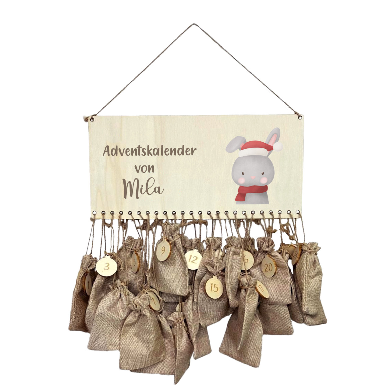 Adventskalender Kinder I personalisierter Adventskalender I befüllbarer Adventskalender Hase Neu