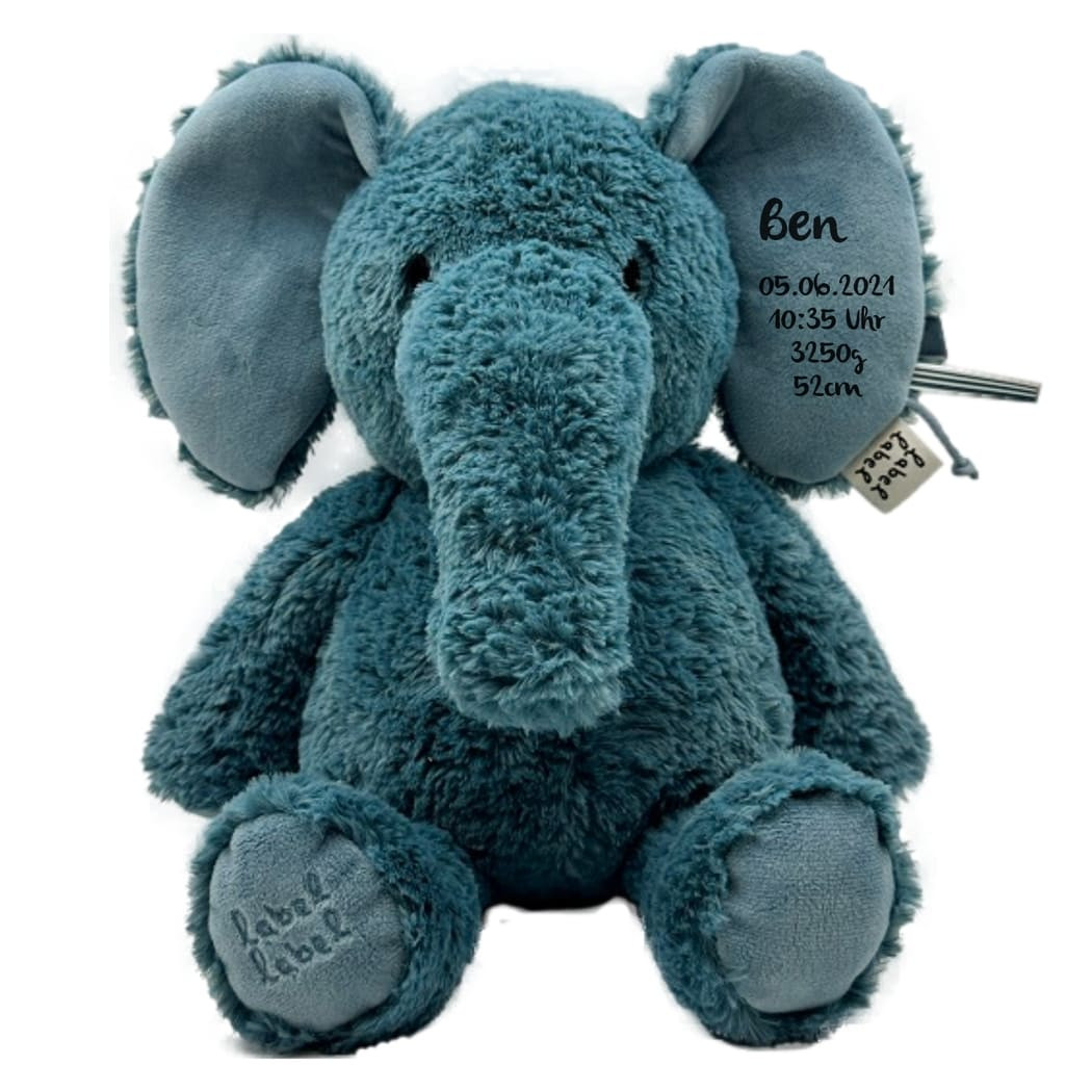 Kuscheltier Elefant Blau Größe L