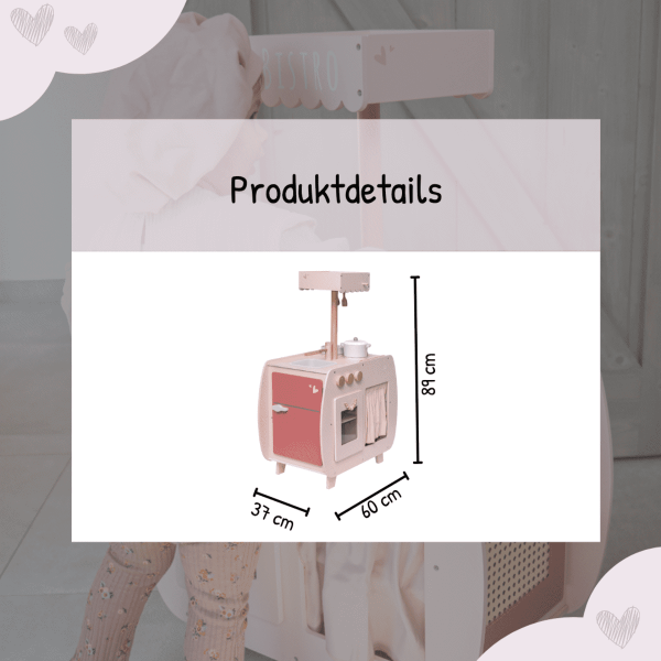 Bistro Kinderküche rosa label label, Geschenk zum 3. Geburtstag, personalisierbar