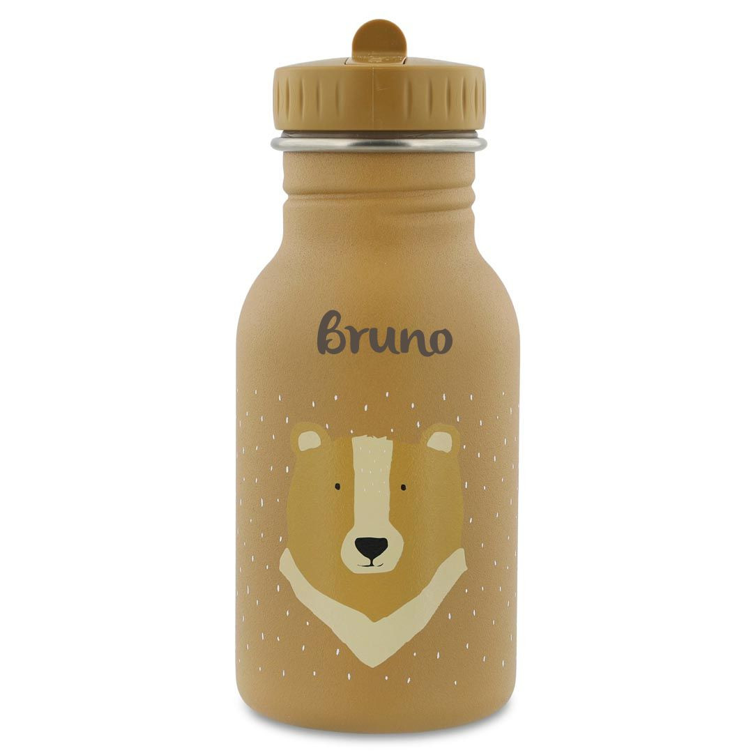 Kindertrinkflasche mit Namen, Trixie Trinkflasche Kinder, Edelstahl Trinkflasche Bär