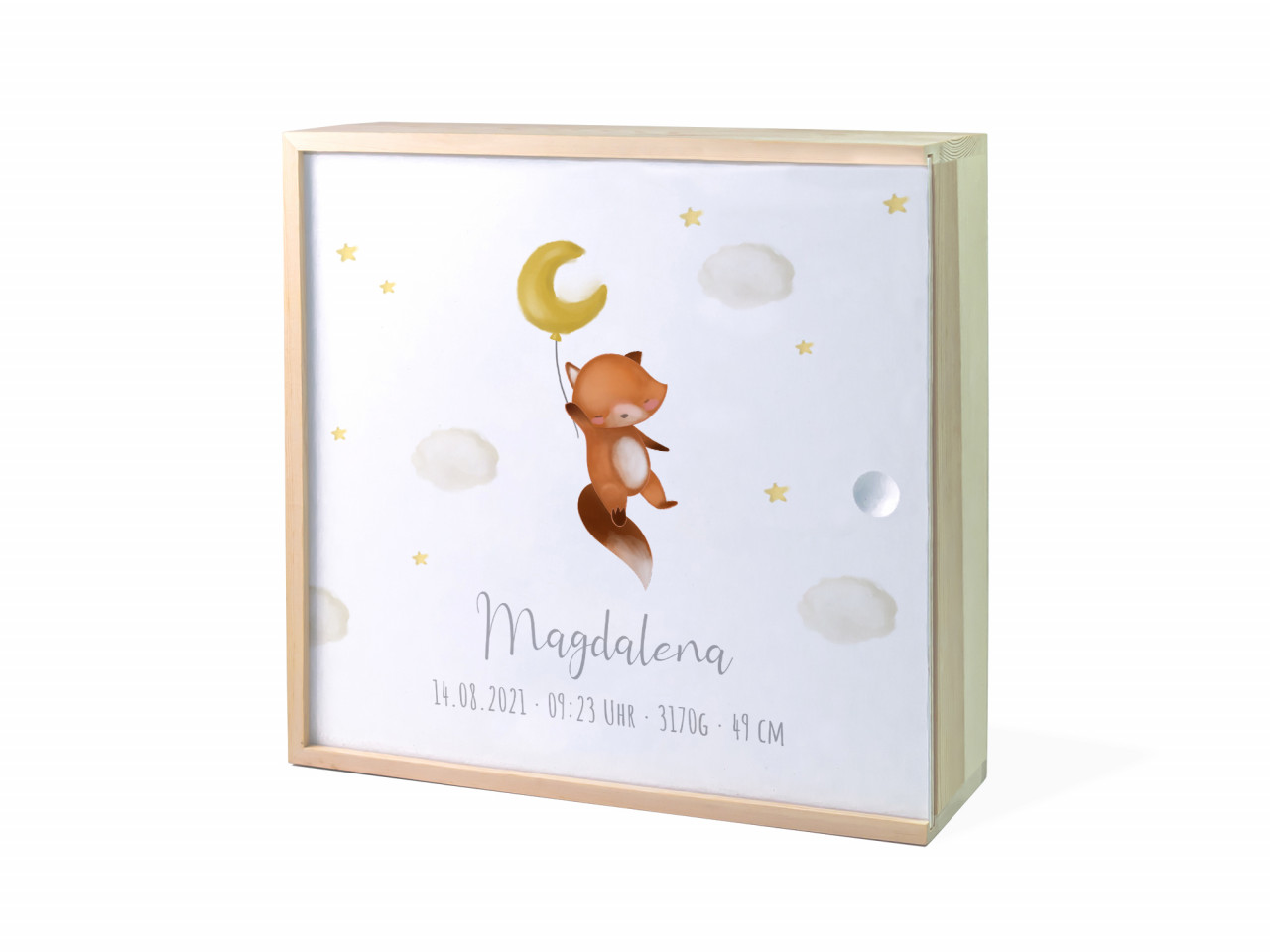 Erinnerungsbox Geburt | Fuchs Mond - Neutral | Kidslino