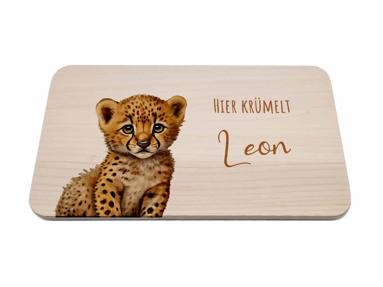 Personalisiertes Frühstücksbrettchen | Leopard | Kidslino