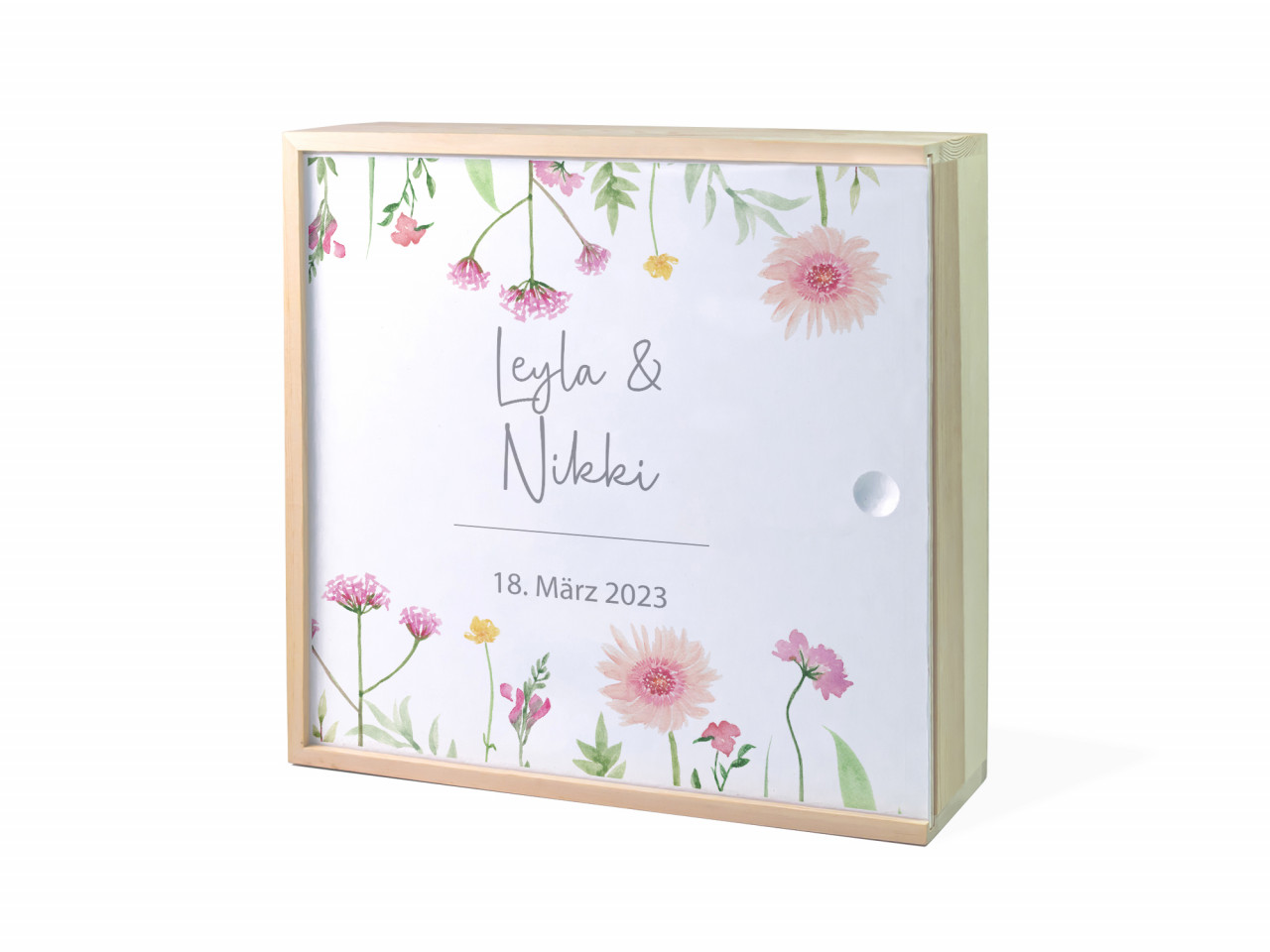 Erinnerungsbox Hochzeit | Blume rosa | Kidslino