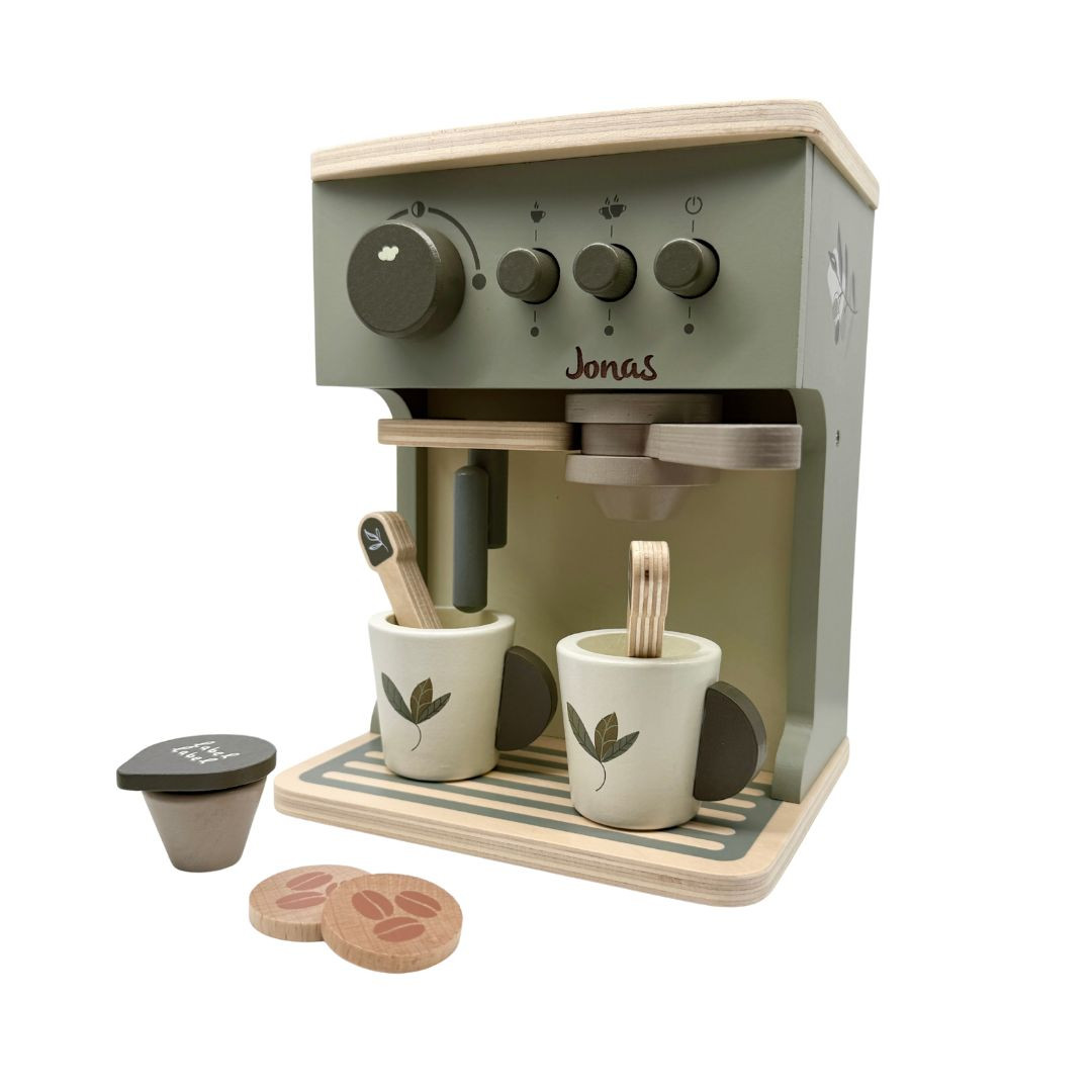 Personalisierte Kinder Kaffeemaschine olive 