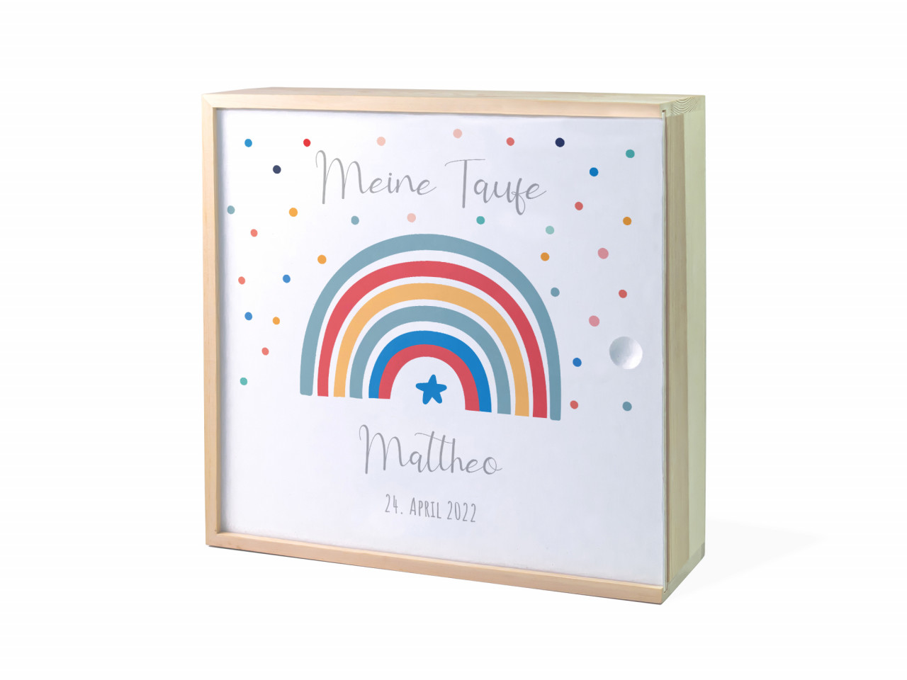 Erinnerungsbox Taufe | Regenbogen - Stern | Kidslino