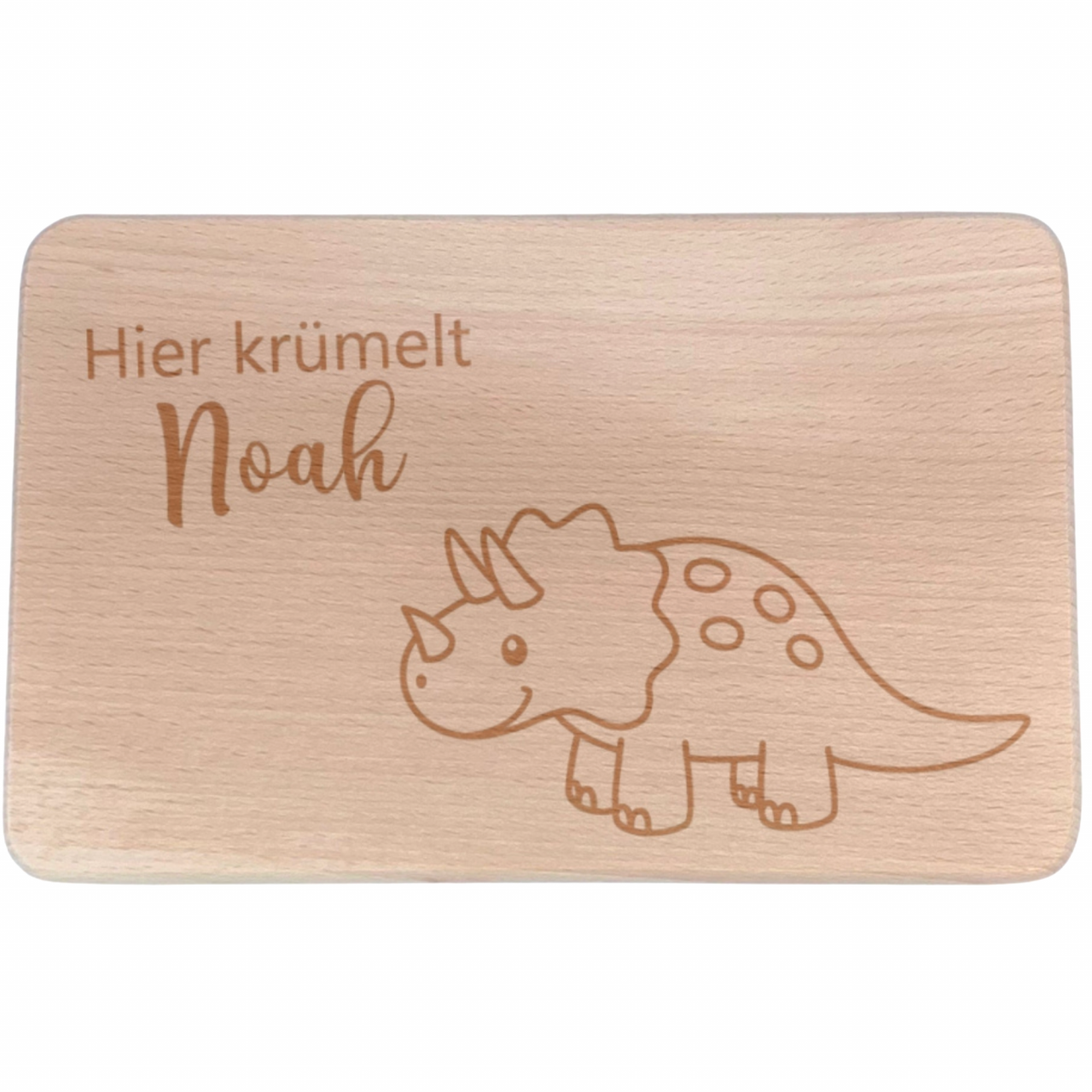 Personalisiertes Frühstücksbrettchen mit Namen und Dino | Kidslino | personalisierbar