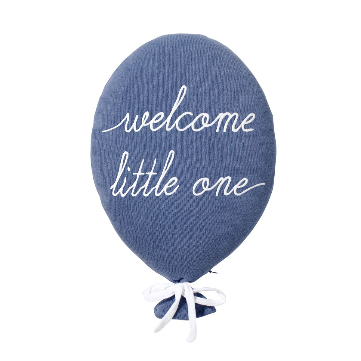 Ballon-Kissen blau „welcome little one“ | Nordic Coast Company