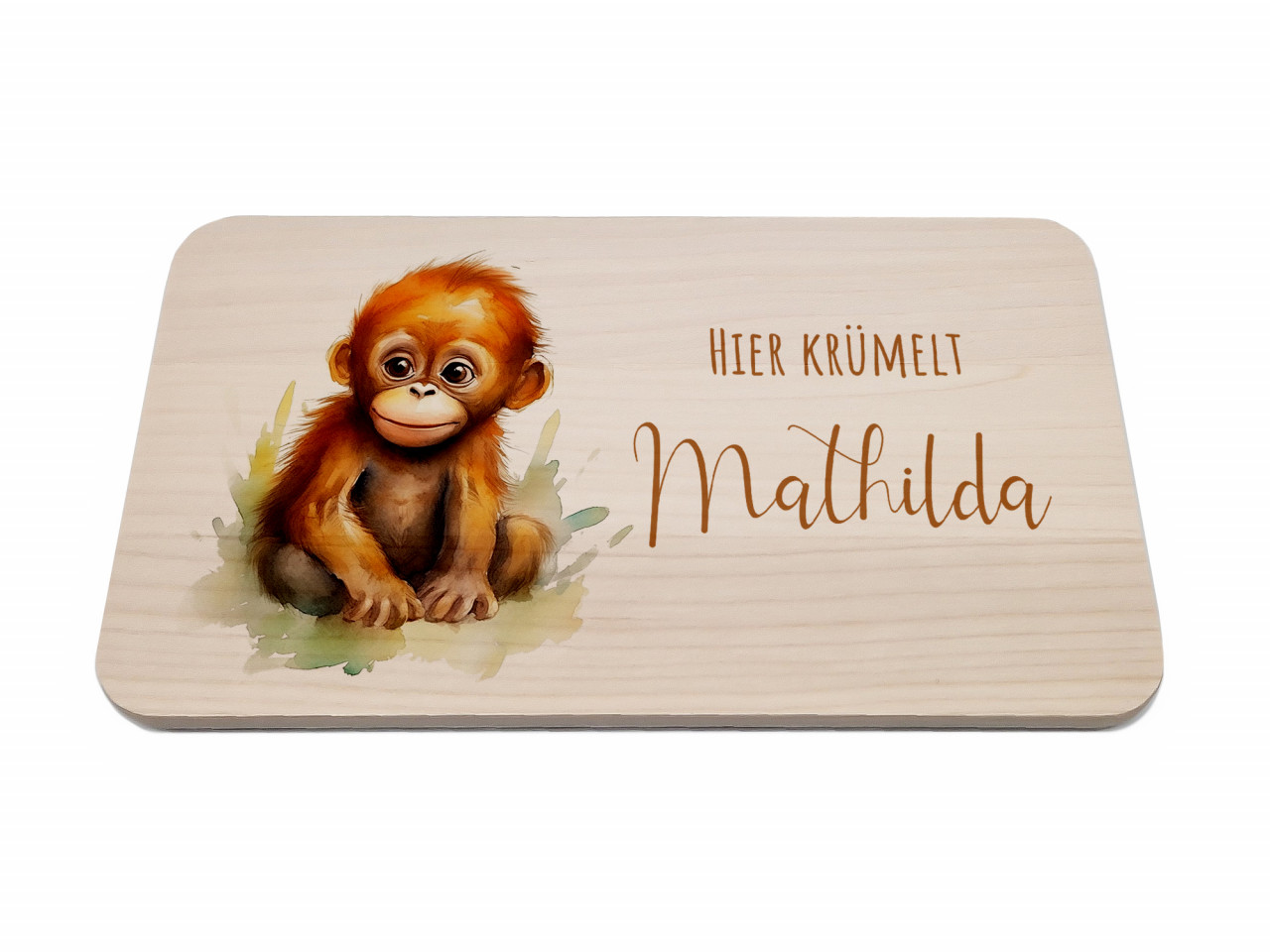 Personalisiertes Frühstücksbrettchen | Affe II | Kidslino