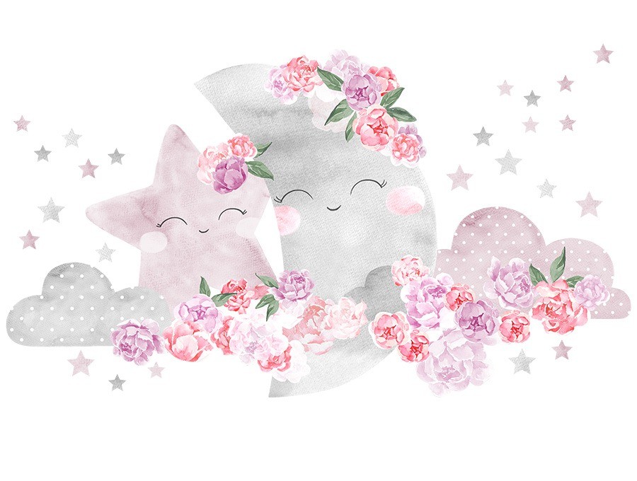 Wandsticker Mond rosa | Pastelowelove