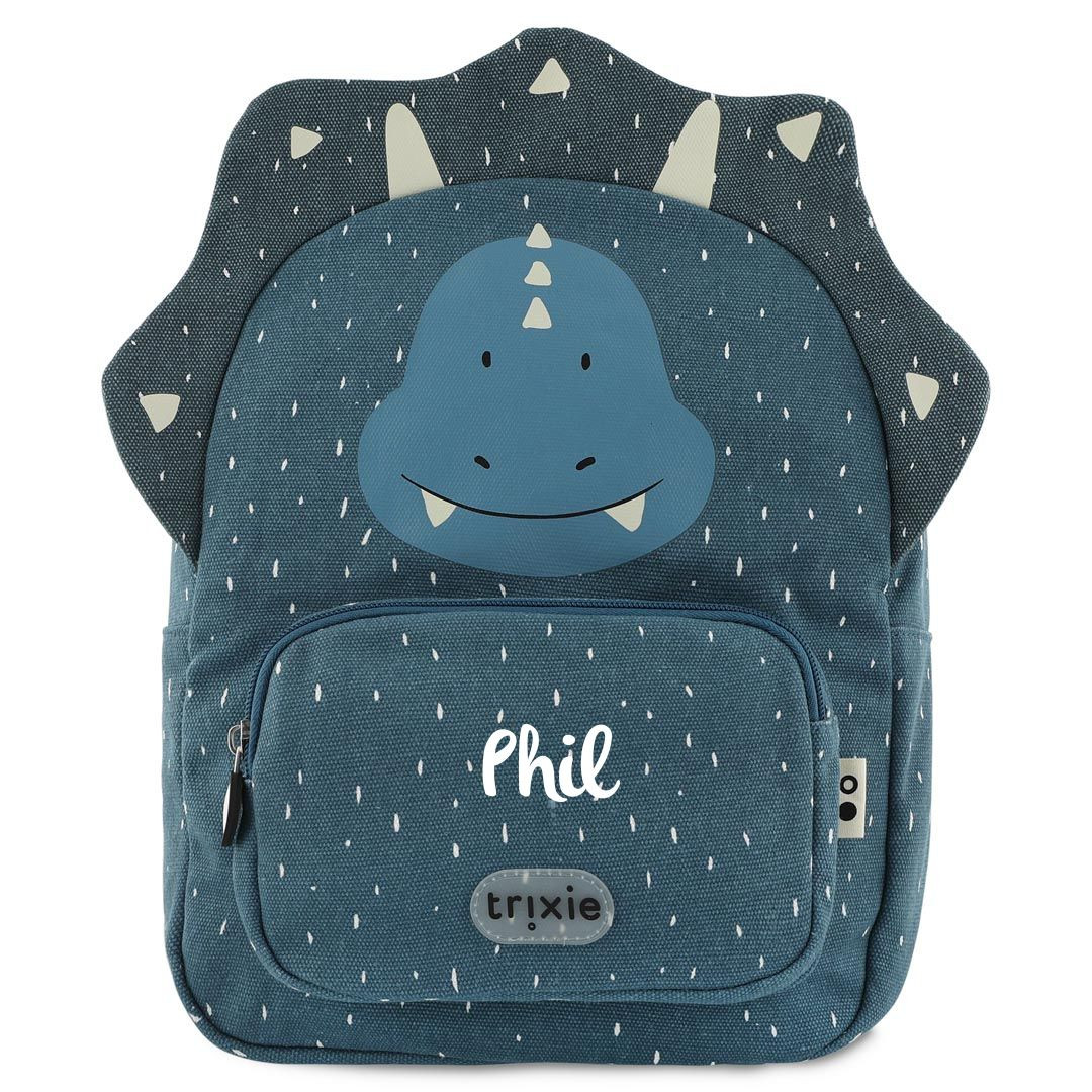 Kinderrucksack mit Namen, Kindergartenrucksack personalisiert, Trixie Kita-Rucksack Triceratops