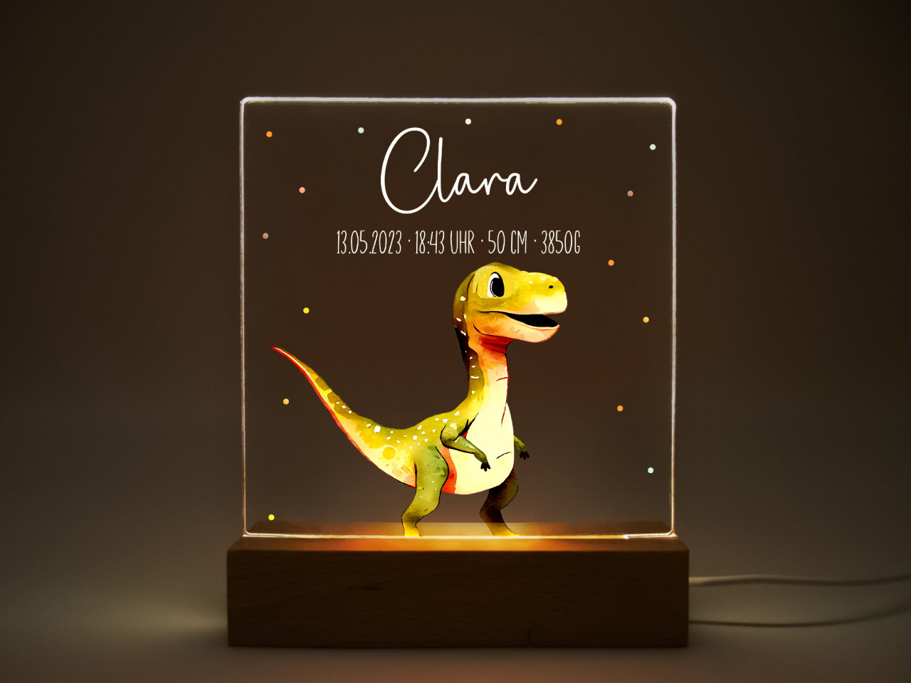 LED Nachtlicht Kinder Dino Velociraptor