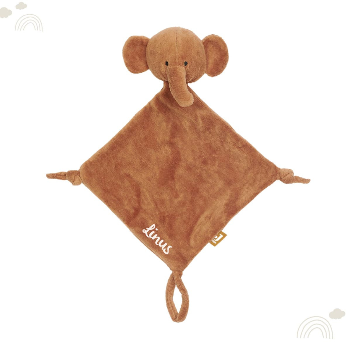 Schnuffeltuch Elefant Caramel | Jollein | personalisierbar