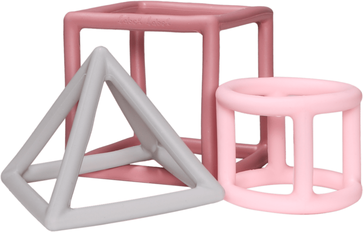 Geometrische Formen Silikon pink | Babygeschenk | personalisierbar