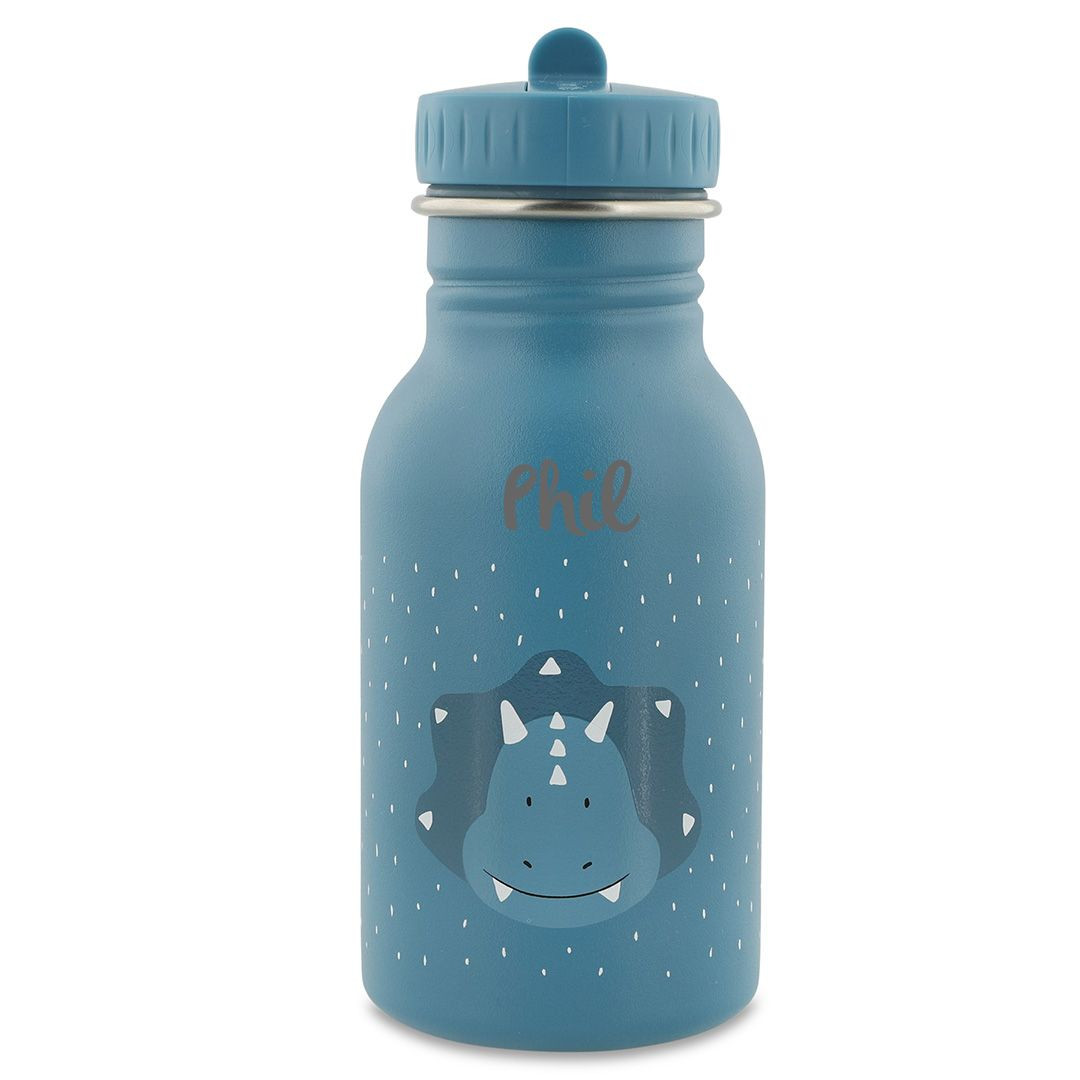 Kindertrinkflasche mit Namen, Trixie Trinkflasche Kinder, Edelstahl Trinkflasche Triceratops