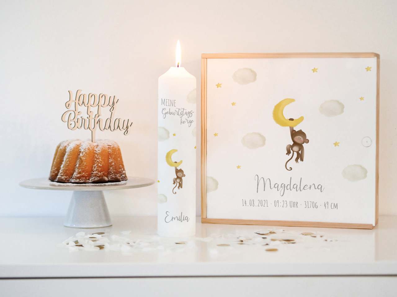 Geburtstagskerze | Affe Mond - Neutral | Kidslino