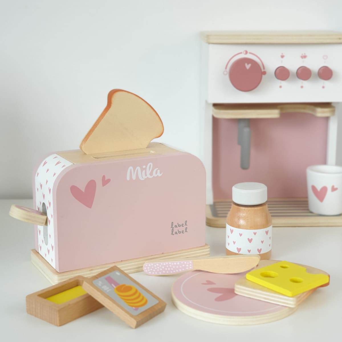 Toaster inkl. Zubehör rosa | Spielküche | Label Label | personalisierbar