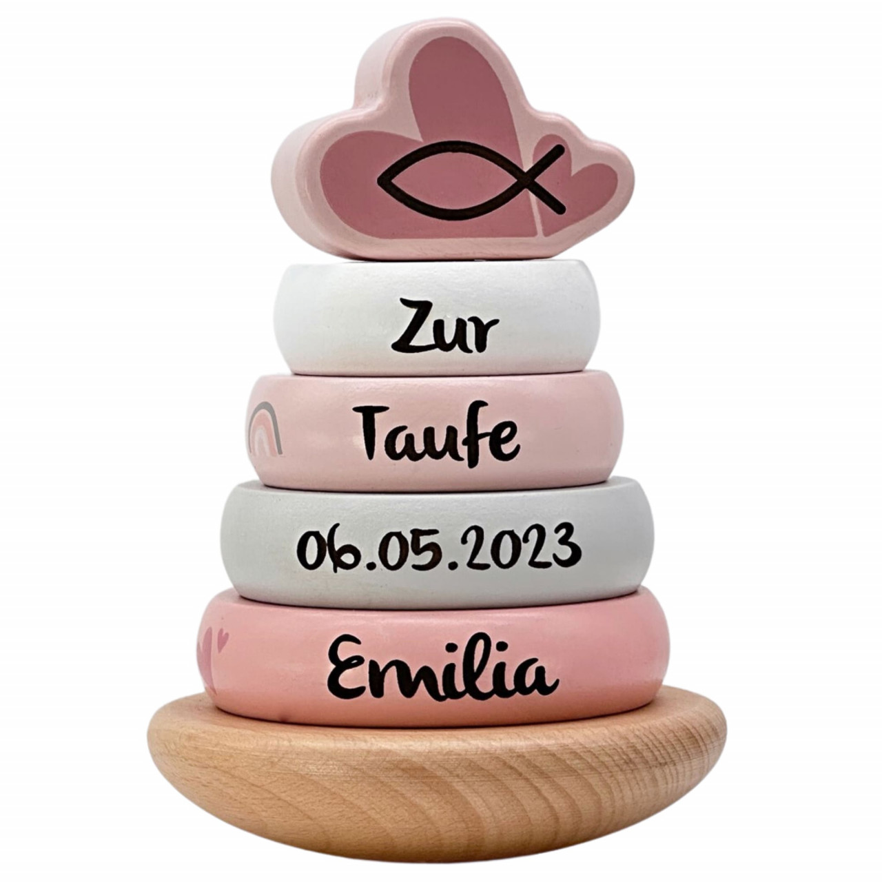 Stapelturm rosa | Taufgeschenk | Label Label | personalisierbar