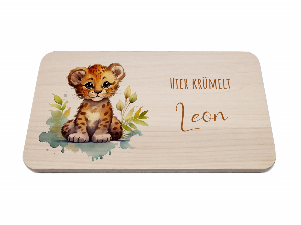 Personalisiertes Frühstücksbrettchen | Leopard II | Kidslino