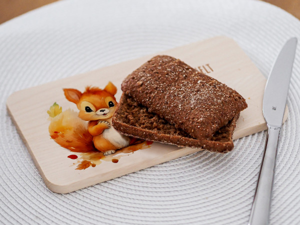Personalisiertes Frühstücksbrettchen | Eichhörnchen | Kidslino