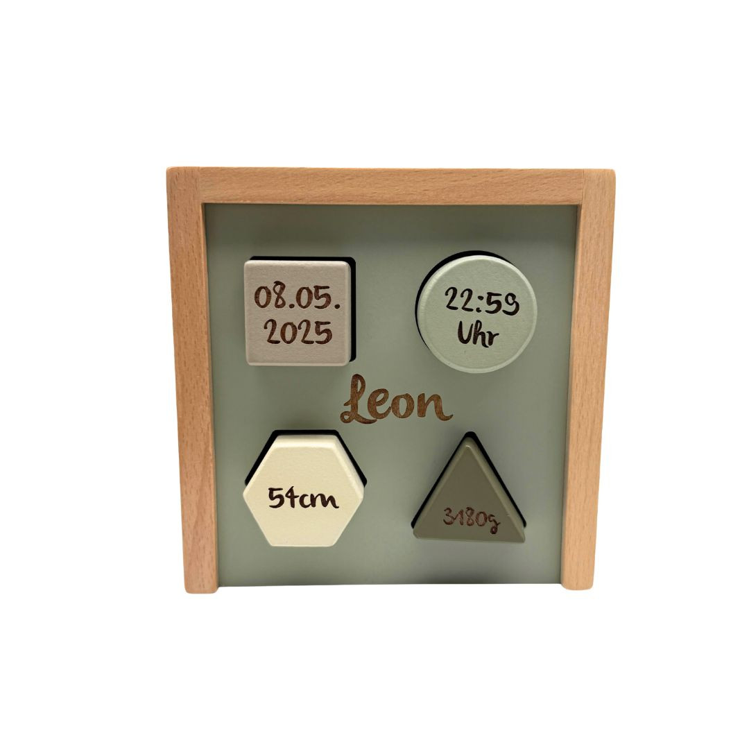 Formsteckspiel Olive personalisiert Babygeschenk