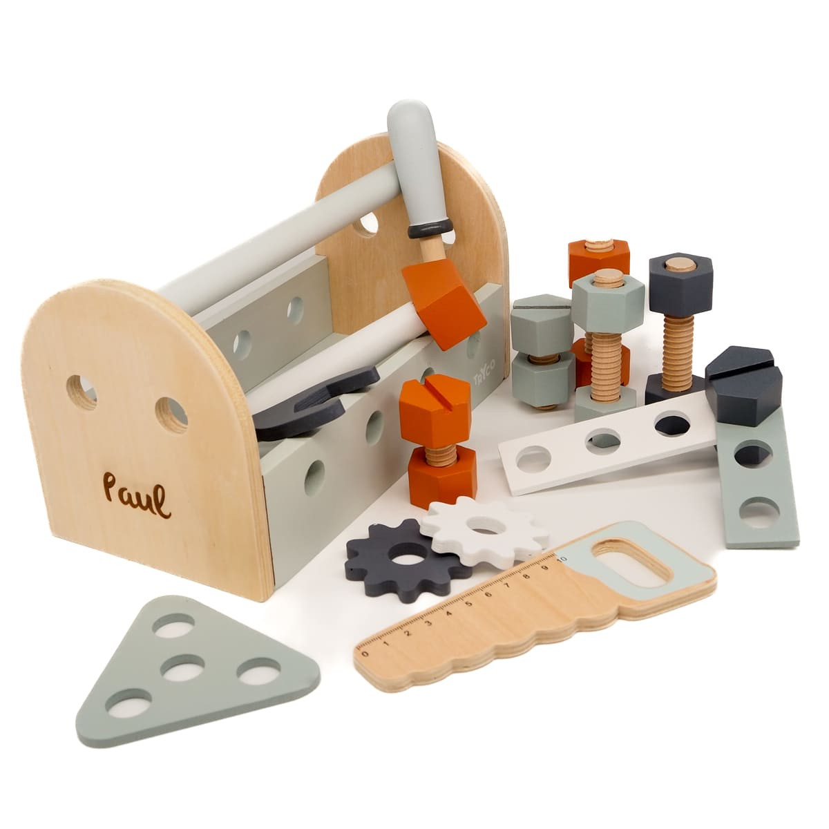 Werkzeugkasten aus Holz | Werkzeugkoffer Kinder | personalisierbar