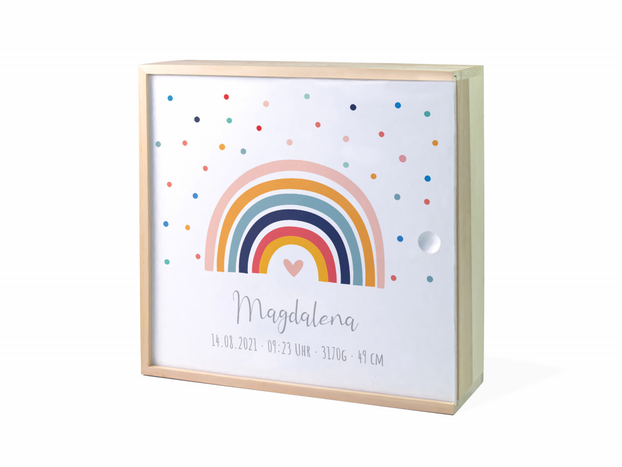 Erinnerungsbox Geburt | Regenbogen Herz | Kidslino