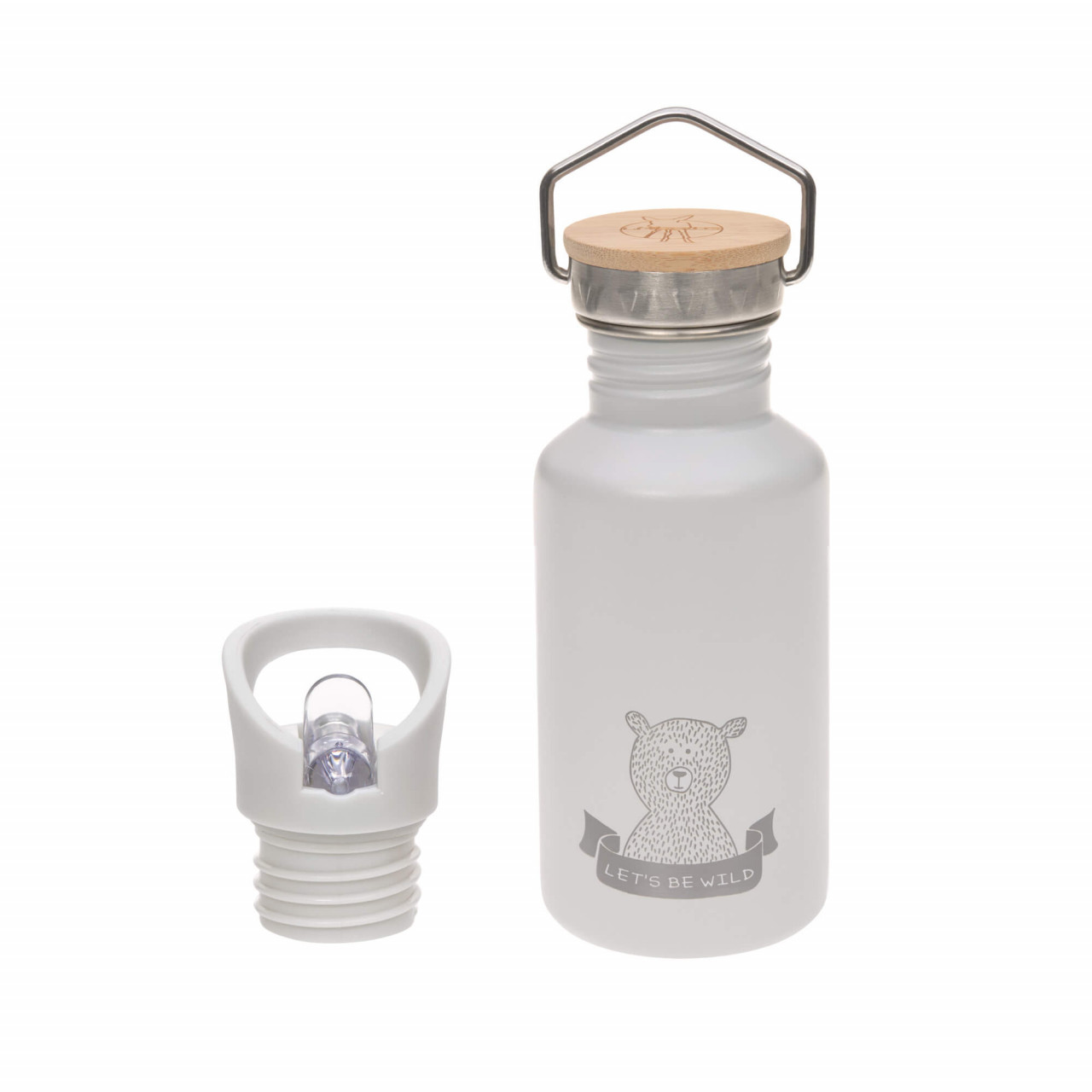 Lässig | Edelstahl Trinkflasche – bottle adventure grey | personalisierbar