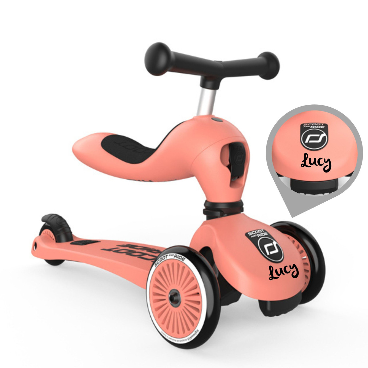 Scoot and Ride | Highwaykick 1 Laufrad Peach | personalisierbar