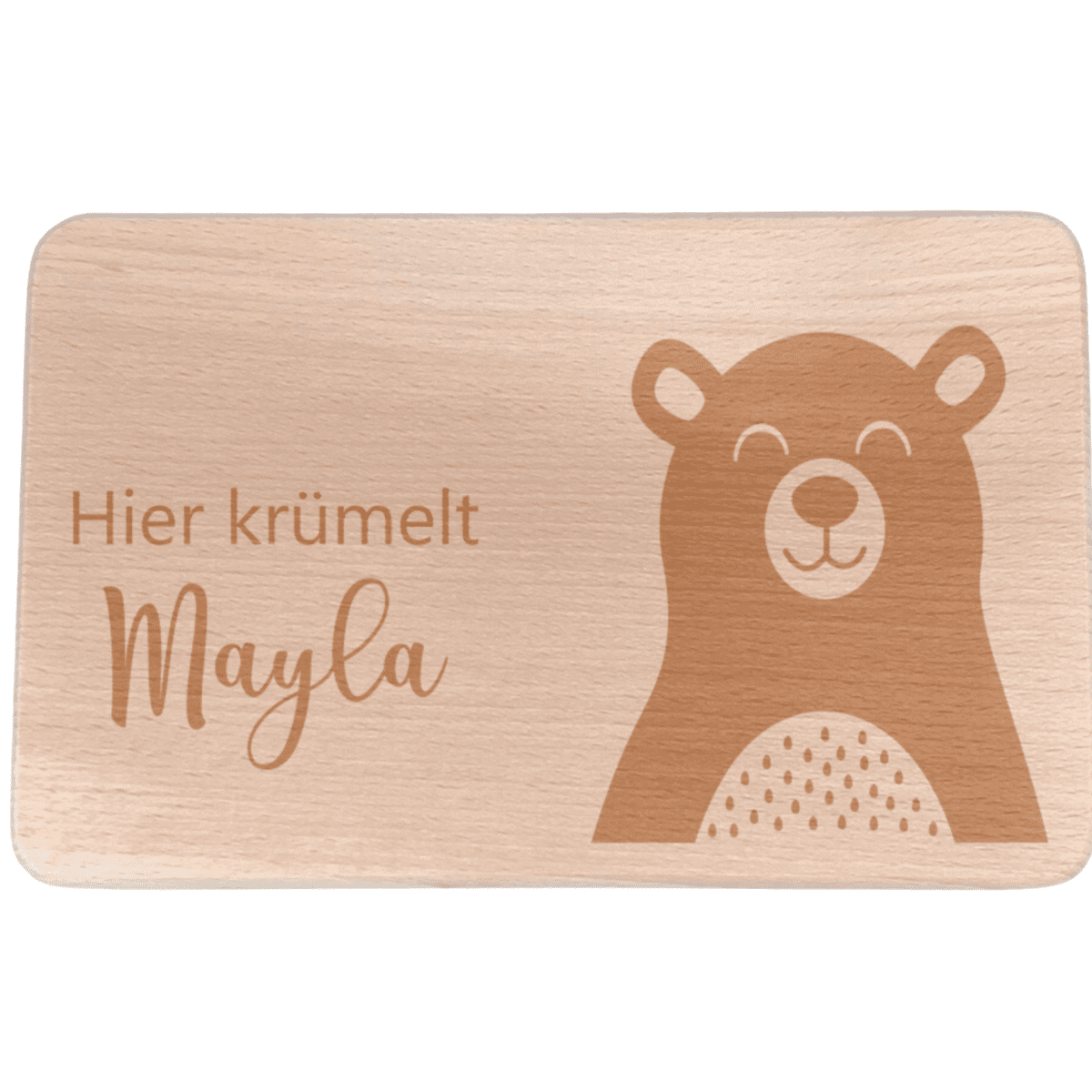 Personalisiertes Frühstücksbrettchen mit Namen und Bär | Kidslino | personalisierbar