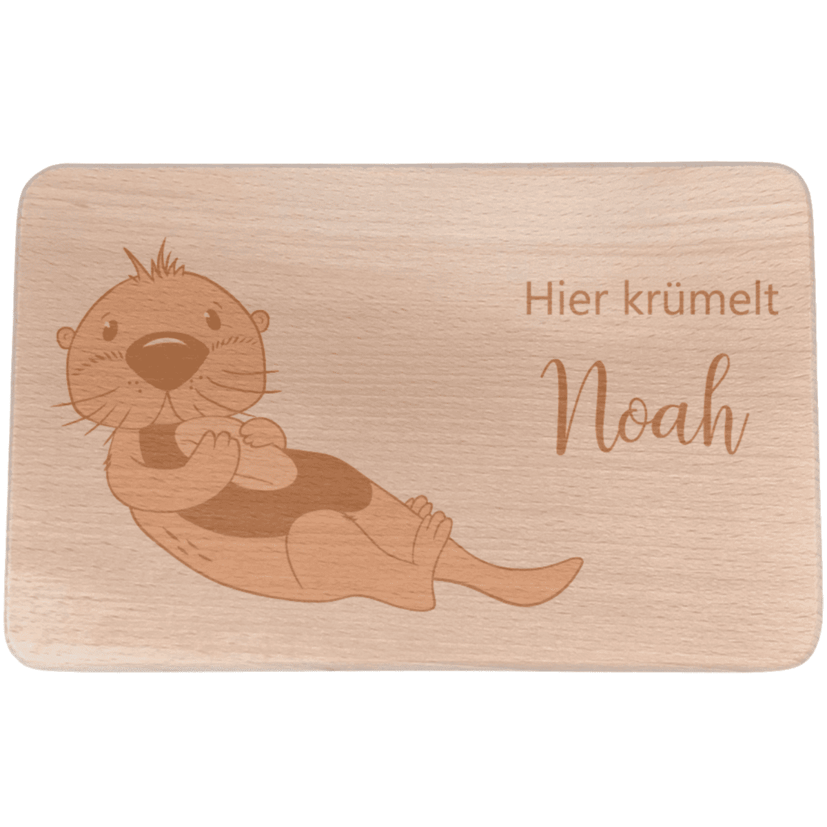 Personalisiertes Frühstücksbrettchen mit Namen und Otter 3 | Kidslino | personalisierbar