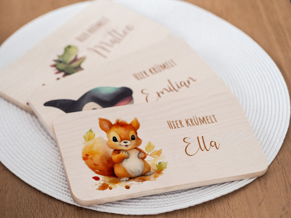 Personalisiertes Frühstücksbrettchen | Eichhörnchen | Kidslino