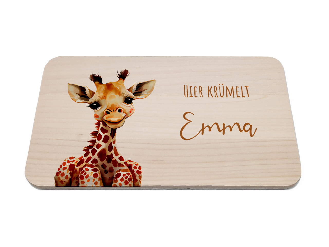 Personalisiertes Frühstücksbrettchen | Giraffe | Kidslino